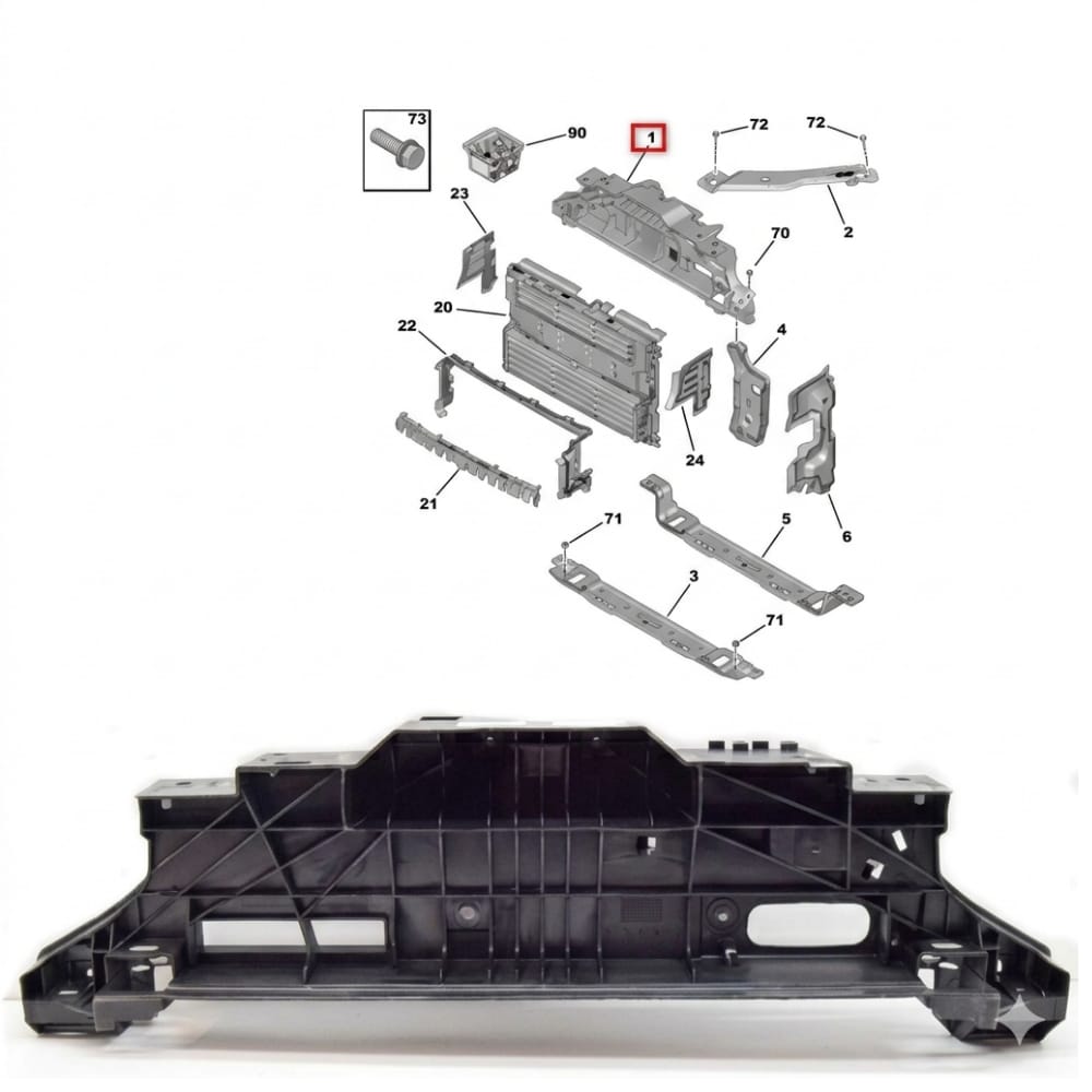 Front panel for Peugeot Partner + New Doblò, interior.