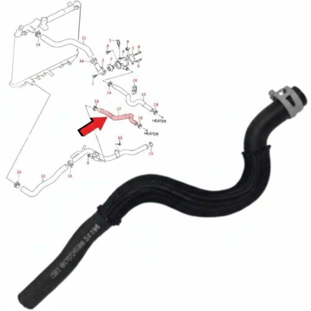 Original left heater hose for Suzuki Dzire 2020-2025 models, part number 17