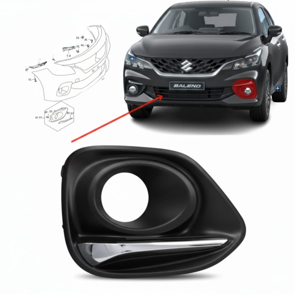 Original full-right headlight trim/decorator for Suzuki Baleno 2020–2025