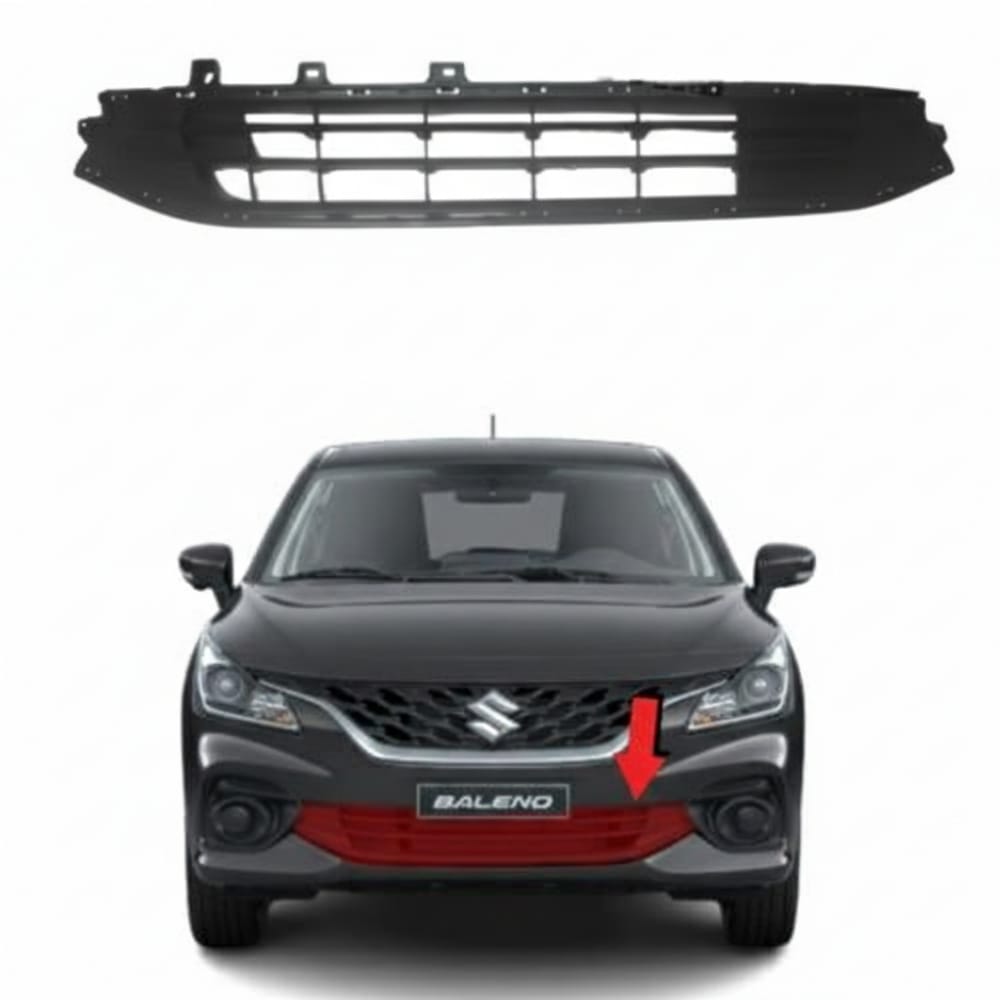 Original lower grille for Suzuki Baleno 2020–2025 models.
