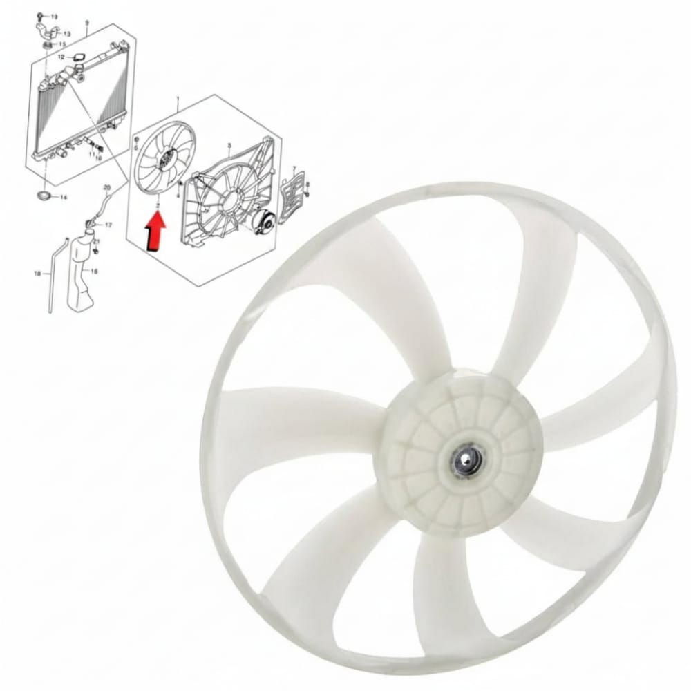 “Original radiator fan (without motor) for Suzuki Desire + Baleno (2020–2025)